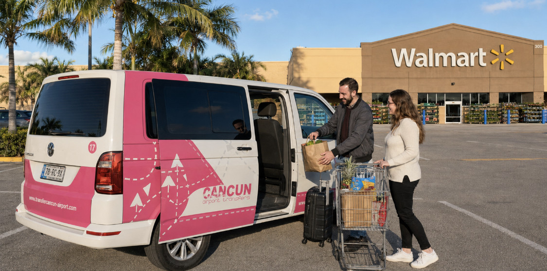 Transportación del Aeropuerto de Cancún con parada en supermercado: ¿se puede solicitar?
