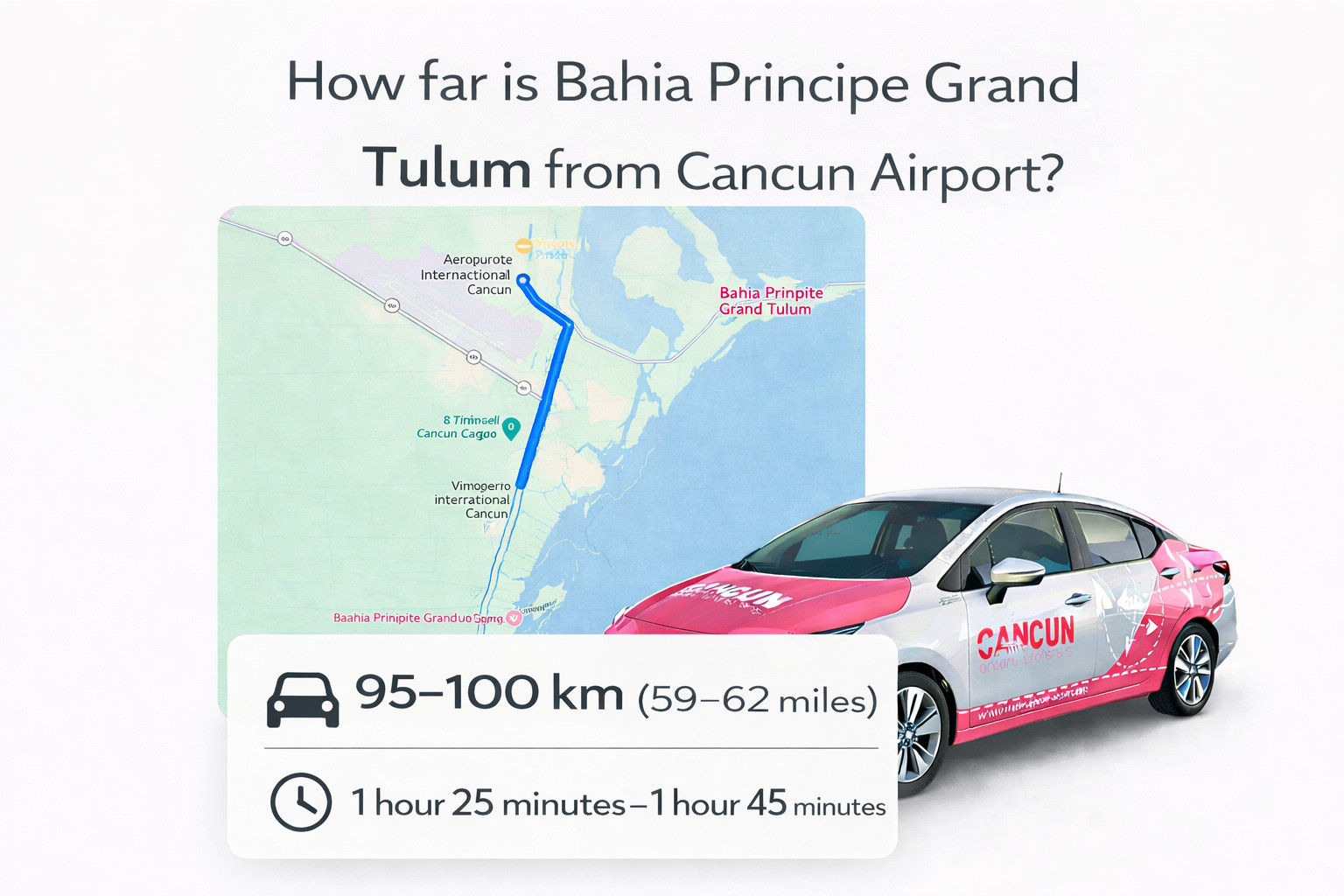 Private transportation from Cancun International Airport (CUN) to Bahia Principe Grand Tulum, Riviera Maya, Quintana Roo, Mexico