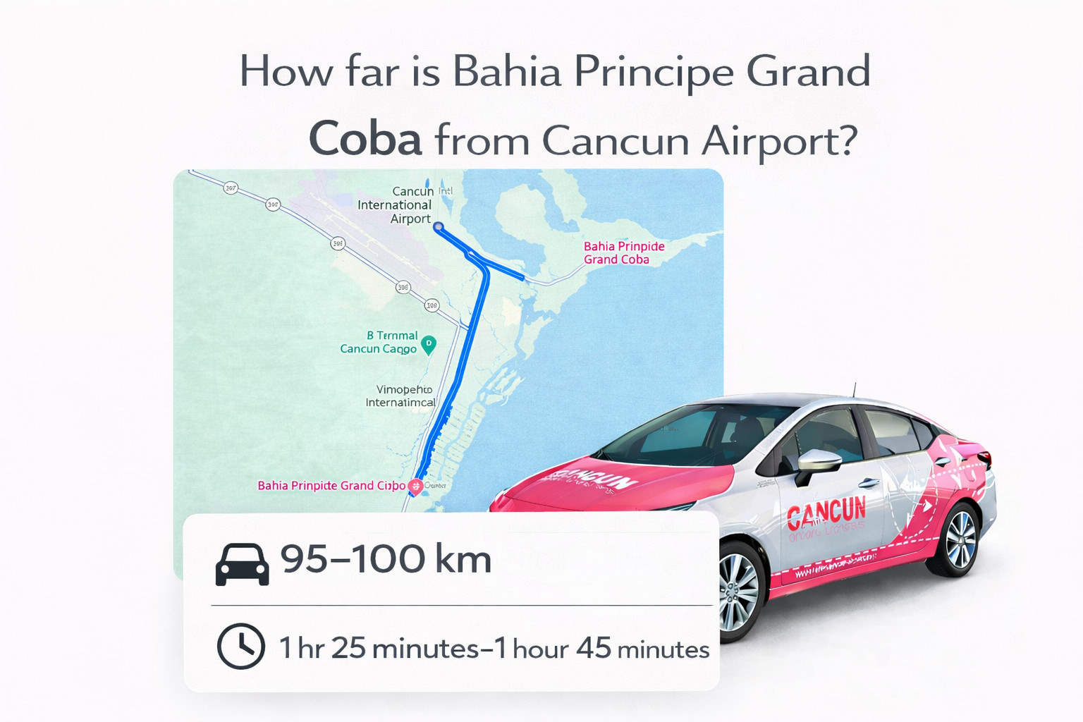 Private transportation from Cancun Airport (CUN) to Bahia Principe Grand Coba in Akumal, Riviera Maya, Quintana Roo, Mexico