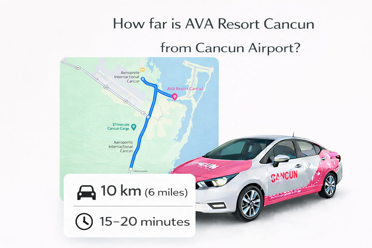 Private transportation from Cancun Airport (CUN) to AVA Resort Cancun in Quintana Roo, Mexico