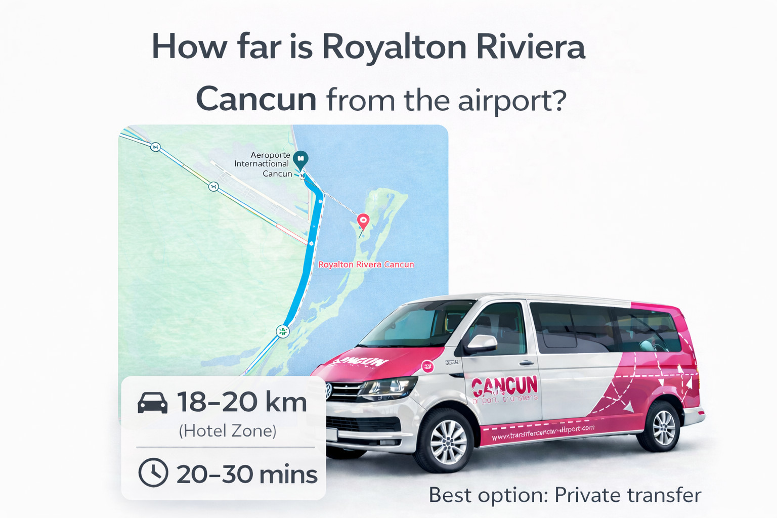 Cancun Airport to Royalton Riviera Cancun – Private & Premium Transportation Private transportation from Cancun Airport to Royalton Riviera Cancun with comfortable SUV service