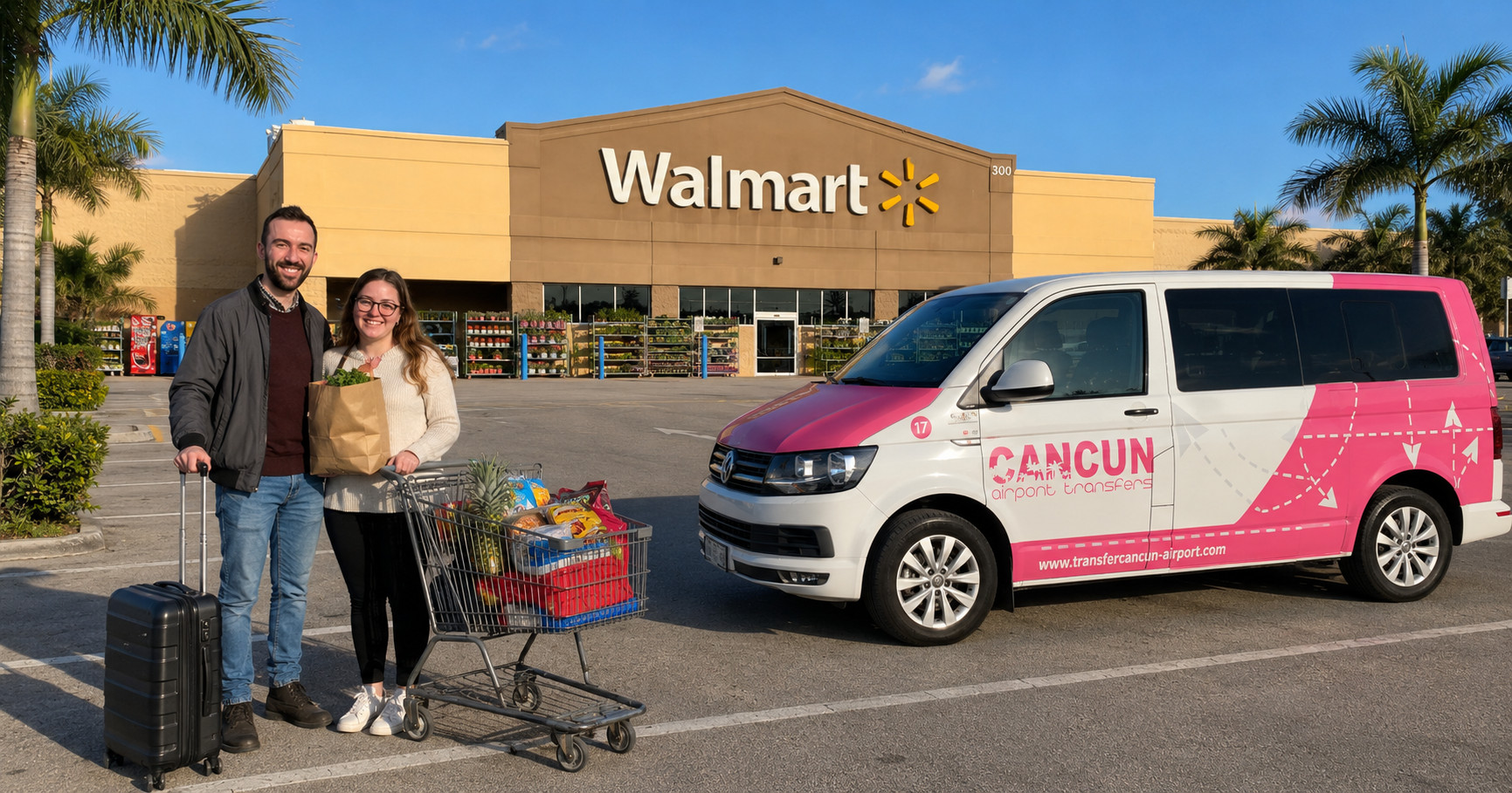 Transportaci&oacute;n privada desde el Aeropuerto de Canc&uacute;n con parada en supermercado